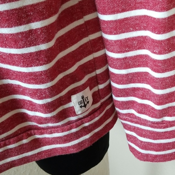 Obey Propaganda Red White Striped Top - Picture 3 of 7